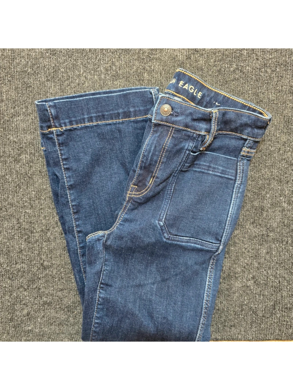 American Eagle High‑Rise Kick Boot Crop Jeans  Next Level Stretch Size 2 Short - Picture 3 of 9